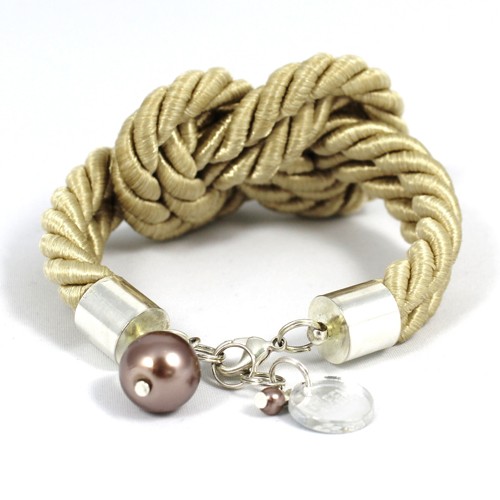 Bransoletka Beige Rope Knots by Daffne LOVINA PRINTS