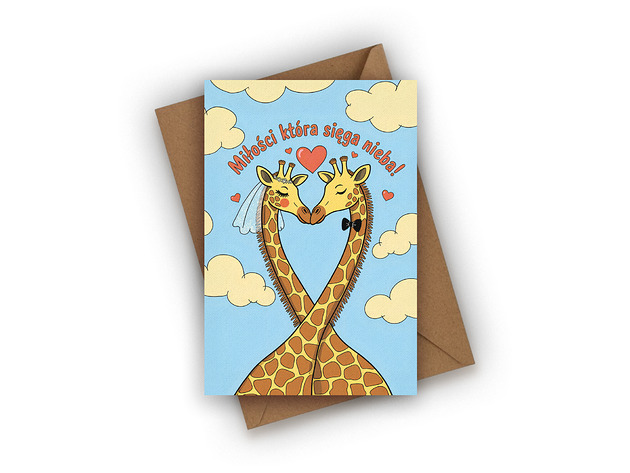 kartki okolicznościowe - wydruki Kartka ślubna- Miłości, która sięga nieba!