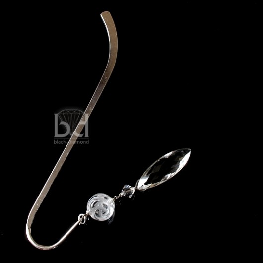 Zakładka - z pięknym kryształem górskim Black Diamond