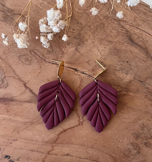 kolczyki z masy plastycznej Wiszące kolczyki z gliny