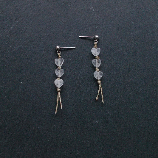 kolczyki z kamieniami Kolczyki serduszka Kryształ górski