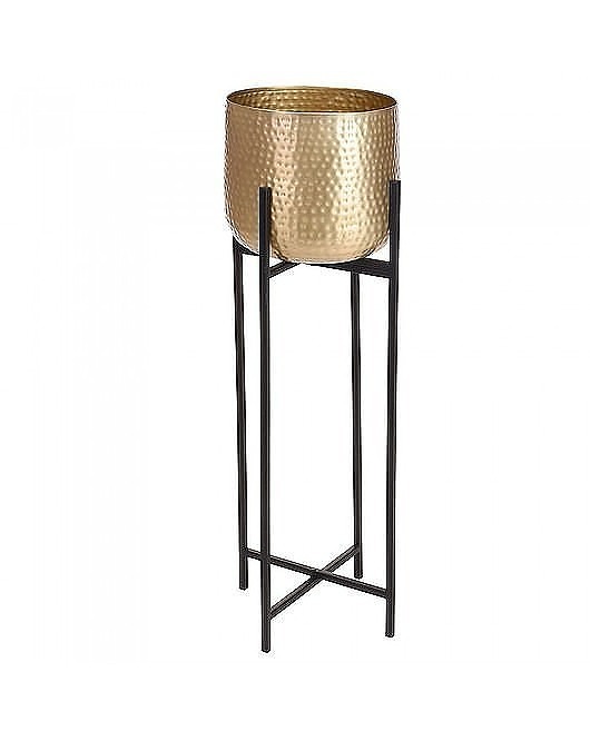 Kwietnik Metalowy na Nóżkach Stare Złoto 87 cm MIA home