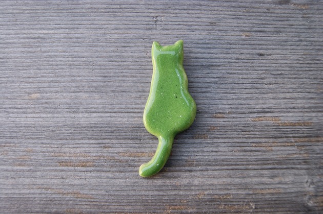 magnesy Ceramiczny magnes kot zielony