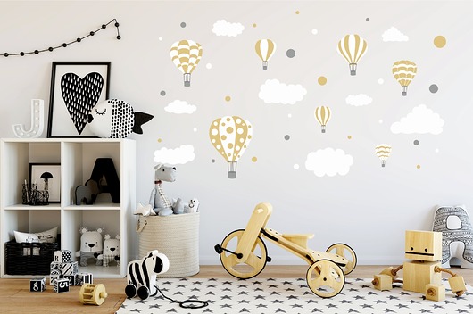 Naklejka ścienna dla dzieci balon balony chmury  madras24