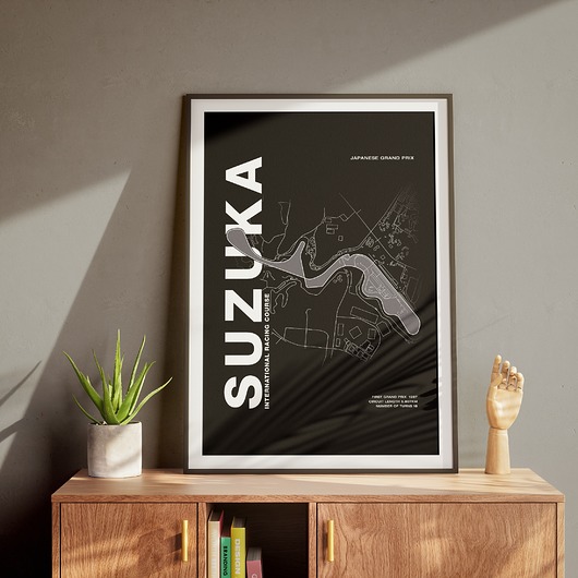 plakaty Plakat Tory wyścigowe - Suzuka