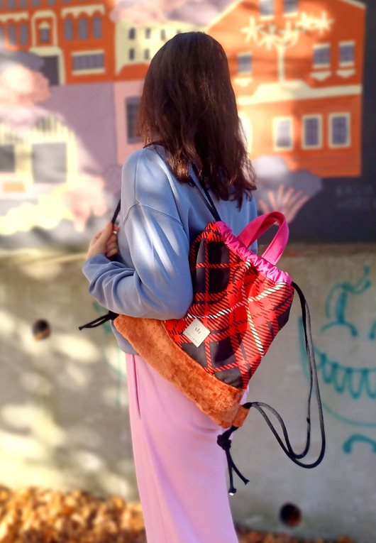 plecaki Plecak worek damski z weluru Glasgow