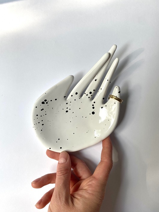 pojemniki na biżuterię Ceramiczna Dłoń Stojak na Biżuterię Dalmatyńczyk