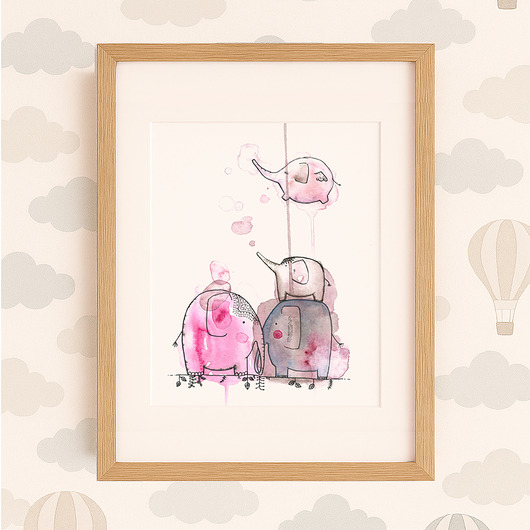 obrazy i plakaty do pokoju dziecięcego Słoniki Baloniki