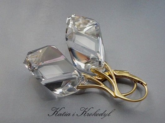 kryształ SWAROVSKI CUBIST CRYSTAL W ZŁOCIE Katia i krokodyl