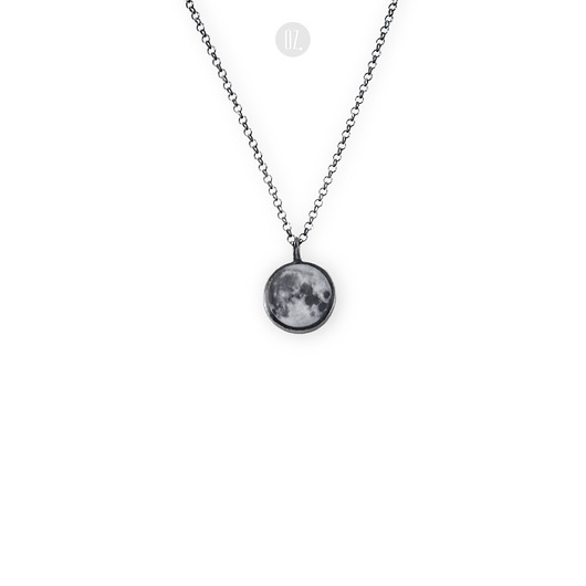 Srebrny naszyjnik Full Moon Mini oksydowany Olga Zielińska