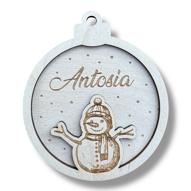 ozdoby choinkowe Bombka z Imieniem Bałwanek