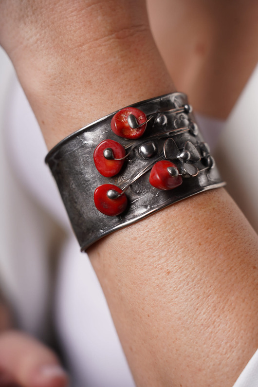 bransoletki wire wrapping Bransoletka z koralem naturalnym