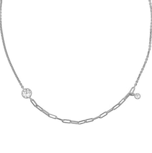 chokery Srebrny naszyjnik choker z cyrkoniami