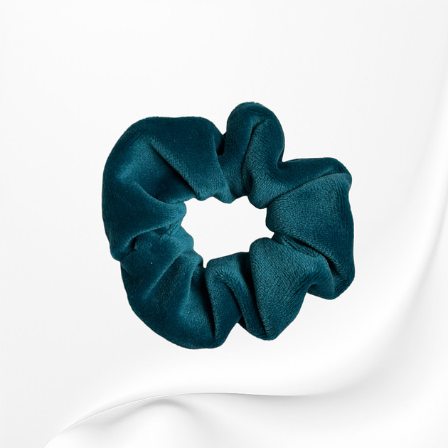 gumki do włosów Gumka frotka scrunchie midi welurowa morska