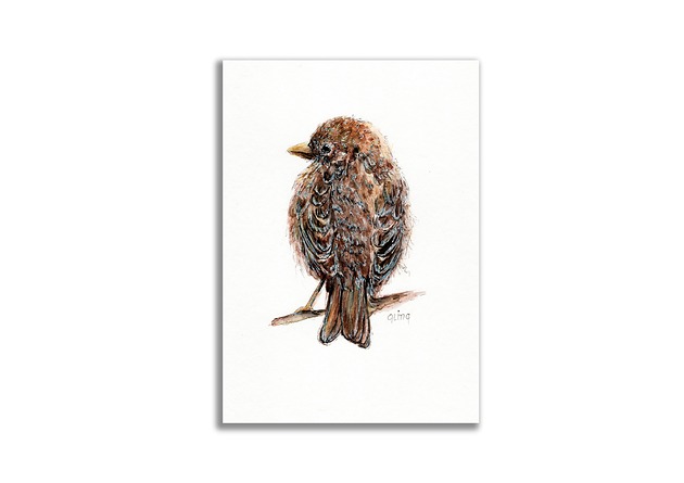 grafiki i ilustracje Akwarela ręcznie malowana "Wróbelek"