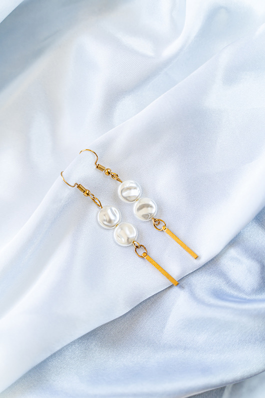 kolczyki pozłacane Perłowe kolczyki BRIDAL w kolorze złota