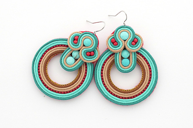 kolczyki soutache Boho koła