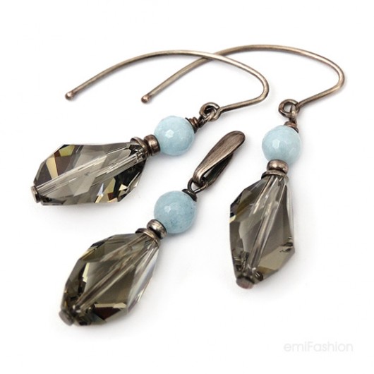Cubist Black Diamond i Akwamaryn MAREMI Jewelry
