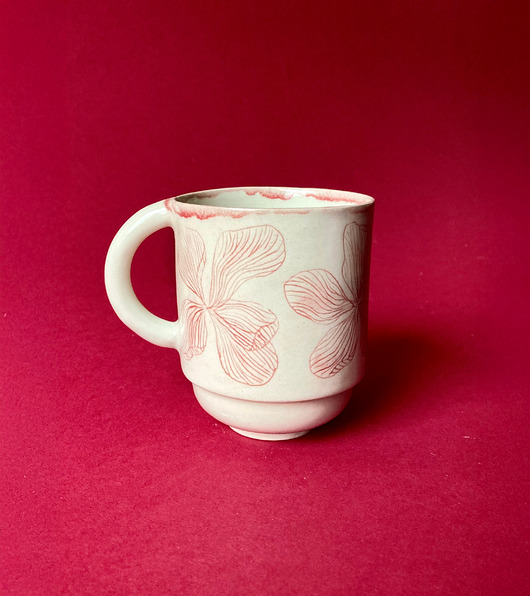 kubki Delikatny Ceramiczny Kubek z Różowym Kwiatowym Wzorem