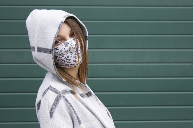 maseczki ochronne Maska streetwear czarno biała