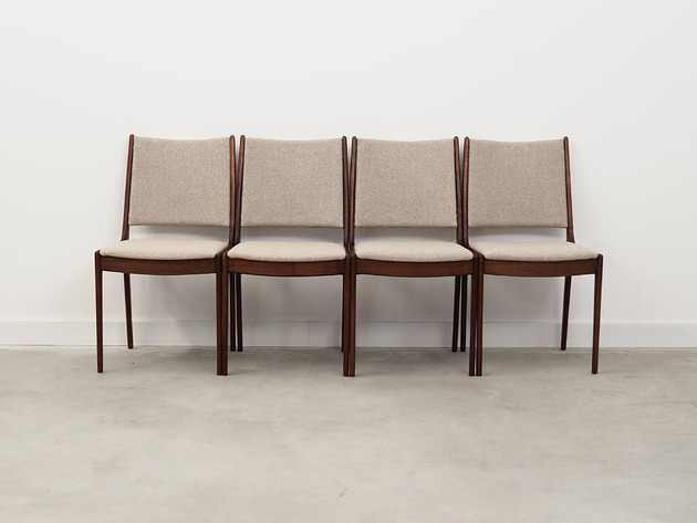 krzesła Komplet czterech krzeseł tekowych, lata 70, duński design, Johannes Andersen