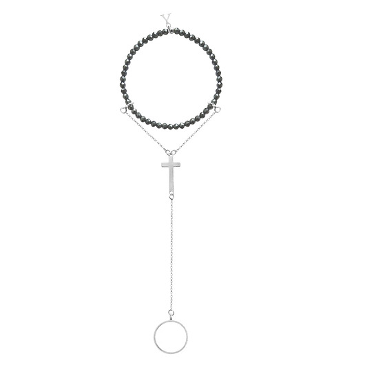 Hematite Cross - bransoletka z pierścionkiem AFRODITTE COLLECTION