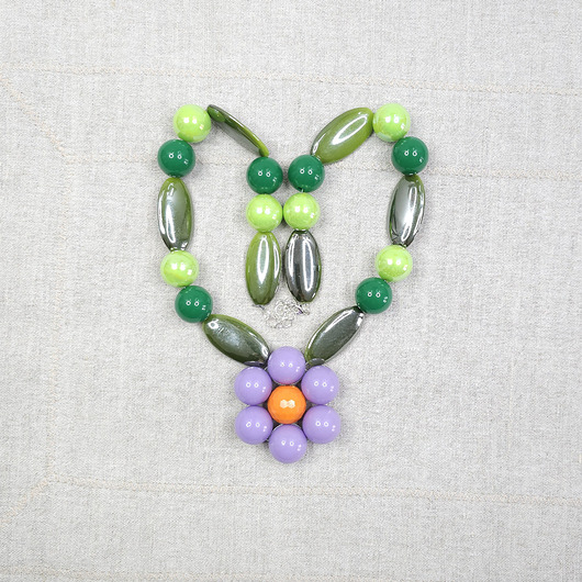 korale 7041 Naszyjnik "Fioletowy kwiat"