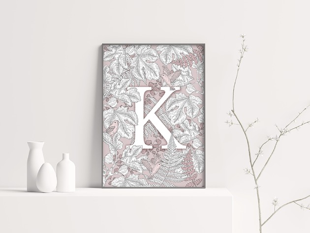 obrazy i plakaty do pokoju dziecięcego Plakat Z Literą 30x40 cm Personalizowany