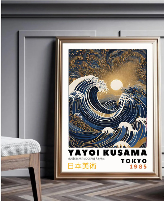 plakaty PLAKAT yayoi kusama japoński, japandi dekoracja, obraz