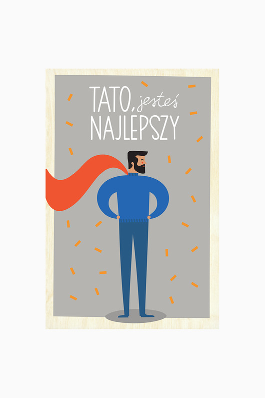 kartki scrapbooking Drewniana kartka - Tato, jesteś najlepszy