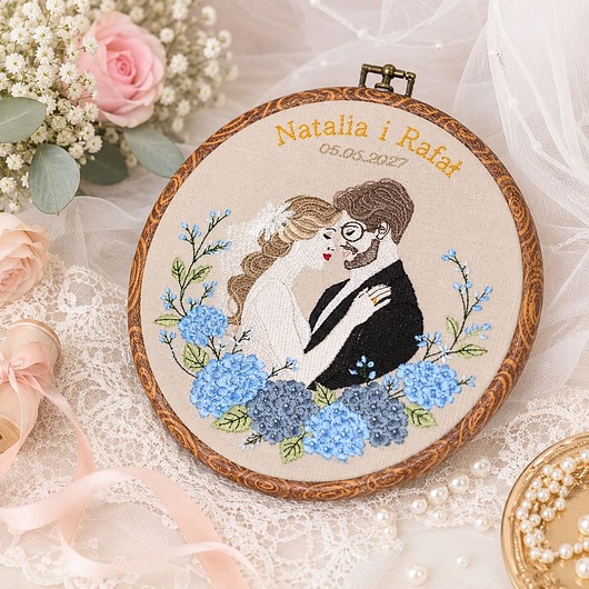 Ślub - inne Ślubna, indywidualna dedykacja, haft w oprawie vintage