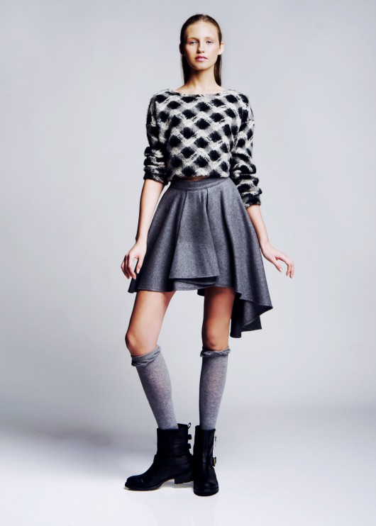 Grey asymmetric skirt LC LUCJA