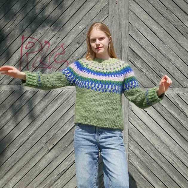 swetry damskie  100% Merino sweter we wzory  na drutach