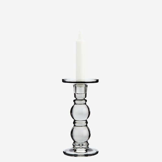 Szklany świecznik szary szkło piękny ozdoba Home Design