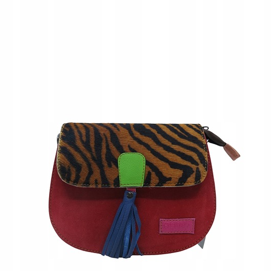 torby na ramię Torebka listonoszka zamszowa damska regulowany pasek kolorowa OLIVKA