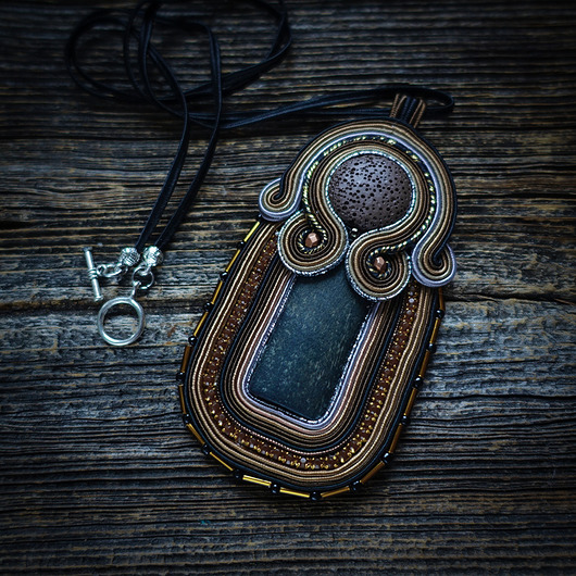 Etu- etniczny naszyjnik/wisior soutache Mró Soutache