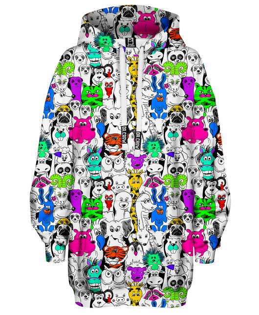bluza z kapturem damska Bluza Oversize Tunika DR.CROW Animal