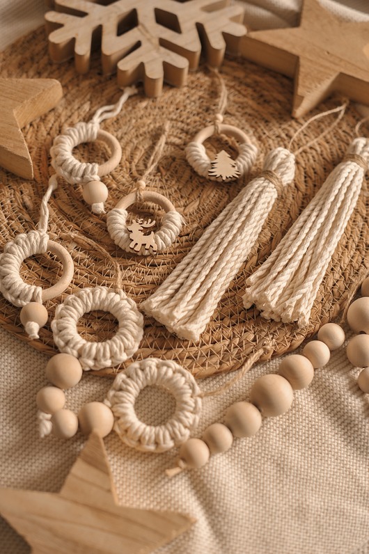 ozdoby choinkowe Zestaw naturalnych dekoracji Świątecznych boho 24 elementy