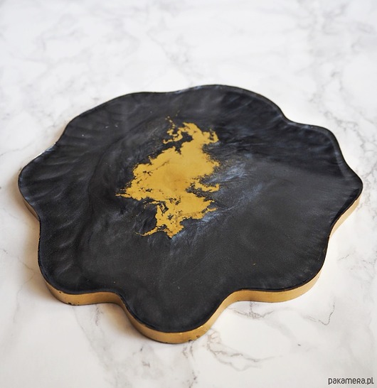 dodatki - różne Zestaw czarnej patery i podstawek