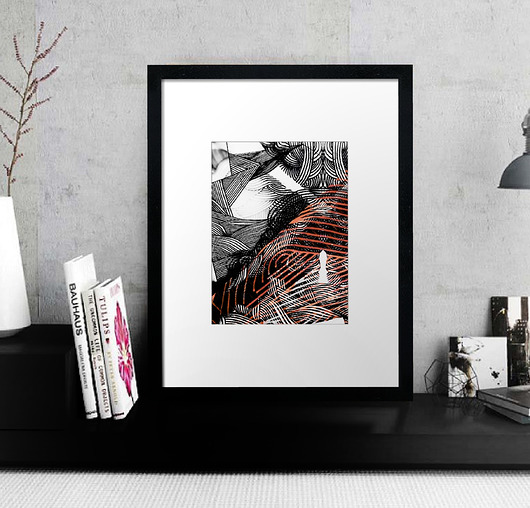 Plakat Grafika autorski wzór "Oranż" ThinLine