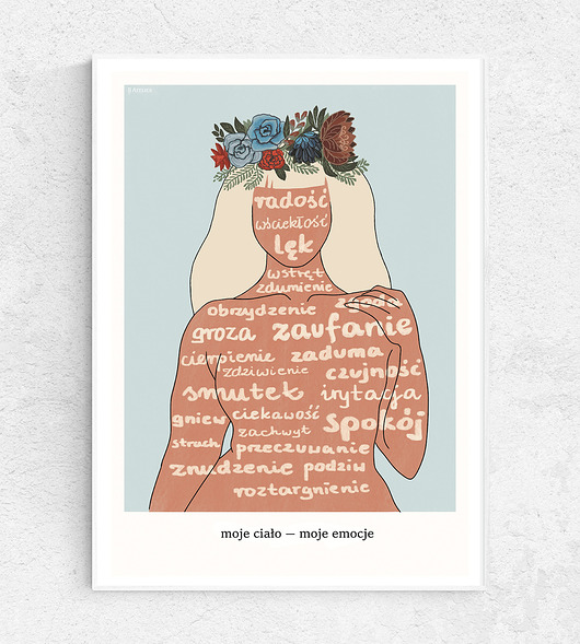 grafiki i ilustracje Plakat emocjonalny "Moje ciało - moje emocje"