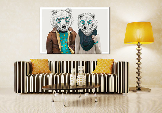 OBRAZ NA PŁÓTNIE - 120x80cm MIŚKI NOWdeco