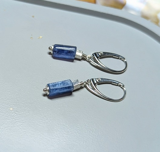 kolczyki z kamieniami Kolczyki z mroźnymi kianitami #2