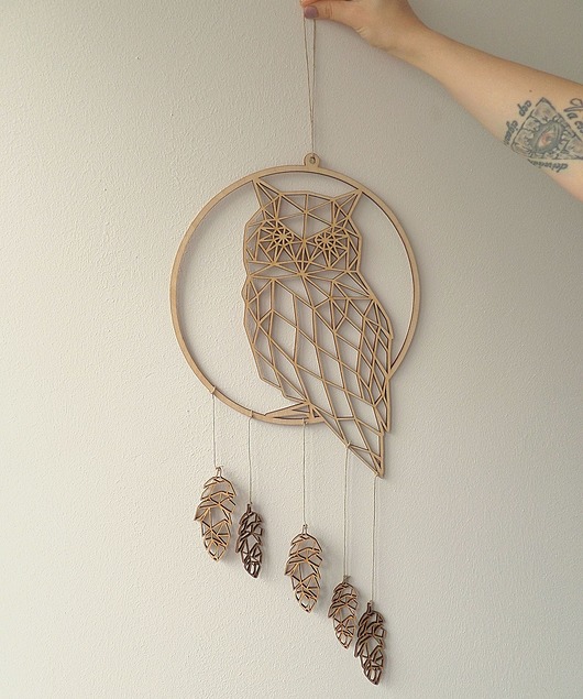 łapacze snów Łapacz snów z geometryczną sową