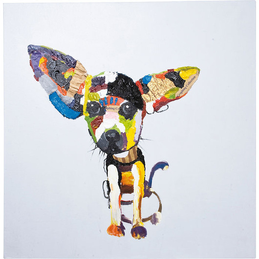 Obraz olejny Chihuahua 100x100 Pop Art pies Home Design