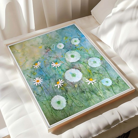 obrazy Oryginalna akwarela. Dmuchawce 40x50cm