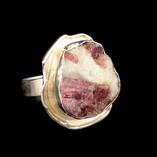 pierścionki srebrne Pierścionek surowy turmalin