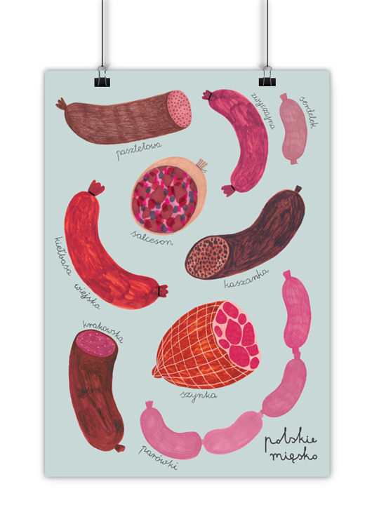 Plakat Polskie Mięsko LOVE POLAND DESIGN