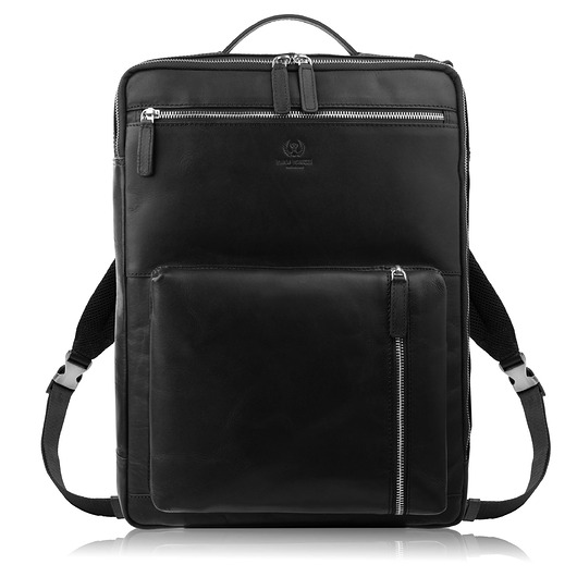plecaki Plecak skórzany miejski do pracy premium na laptopa czarny AY-31-BL
