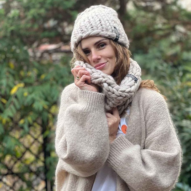 szale damskie Zestaw 100% MERINO CZAPKA i komin